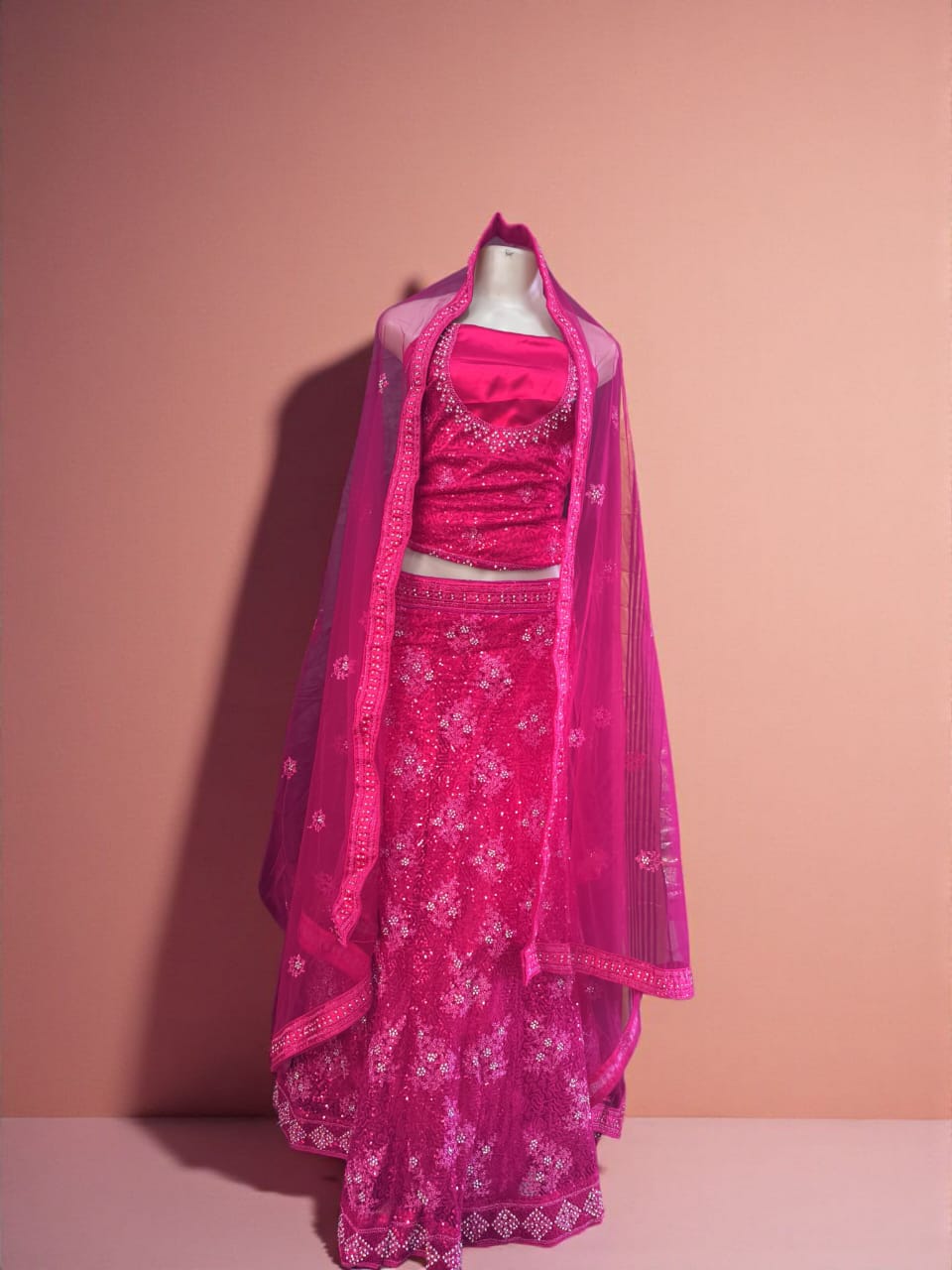Sc-4600 series pink Lehenga (unstitched)