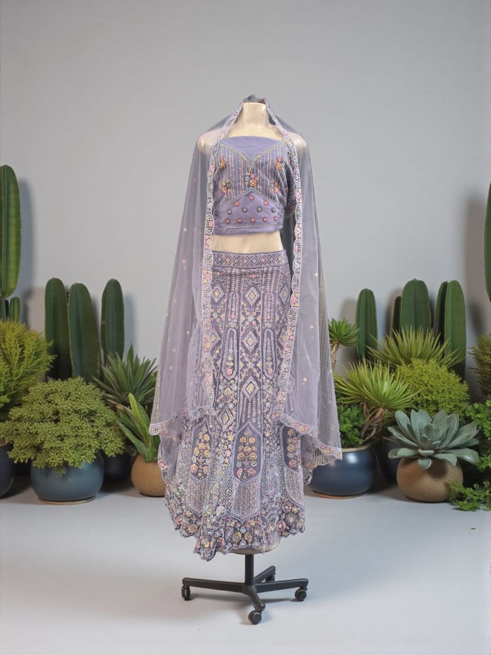 Sc-6800 Lavender Lehenga(unstitched)