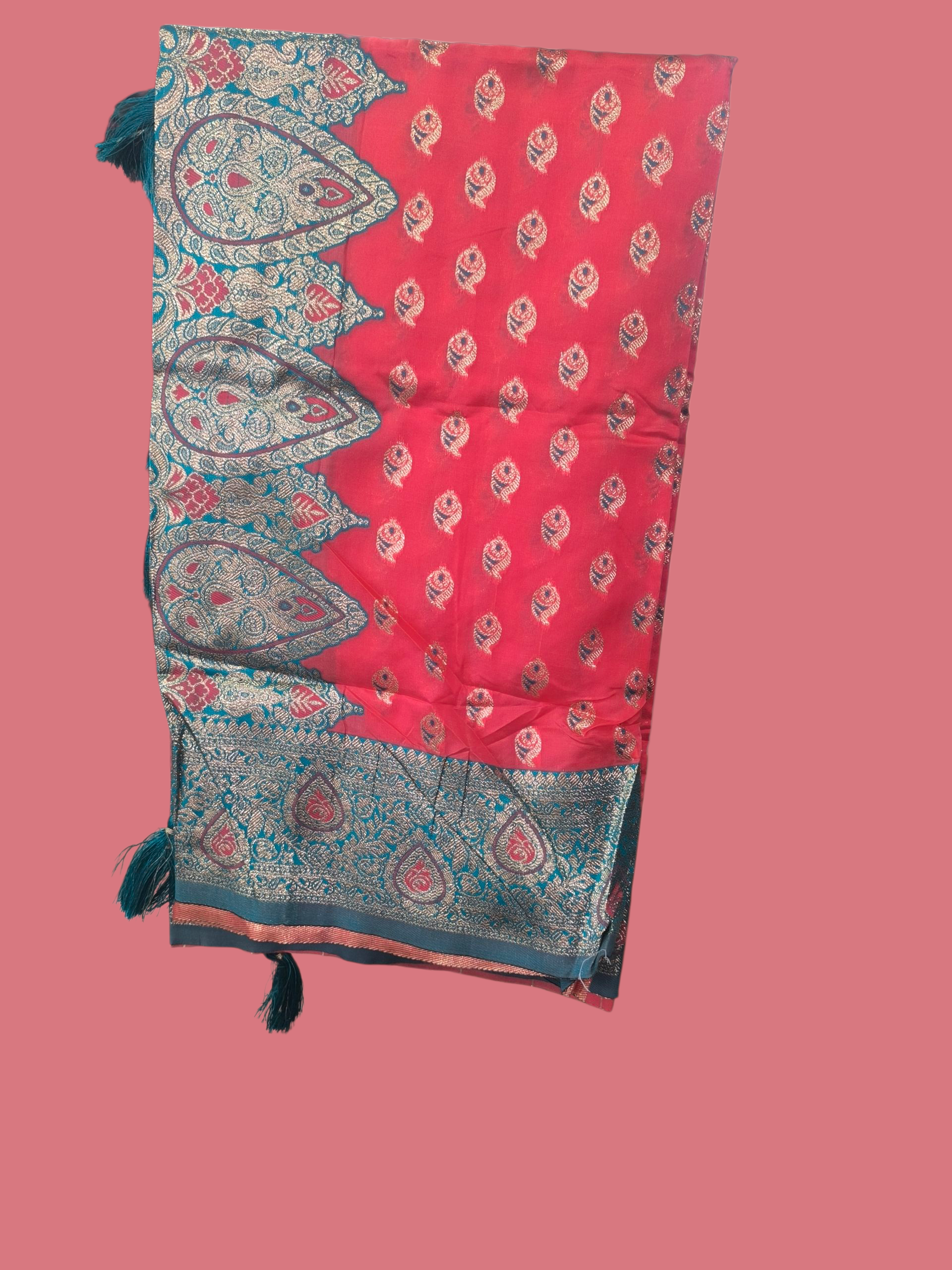 SCS-1580 orange peach kanjivaram sarees