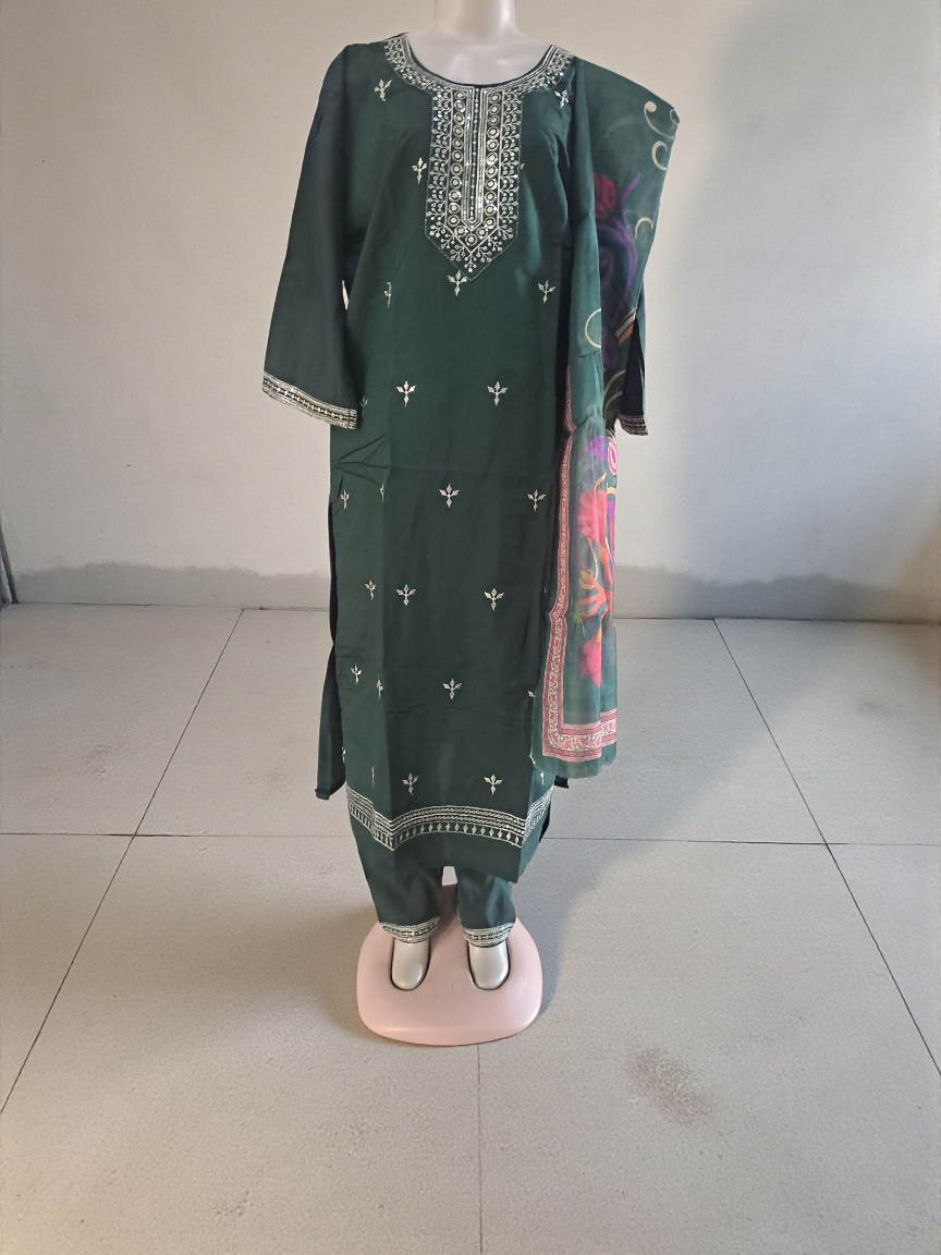 Scp01-1540 Green 3pcs Punjabi dress